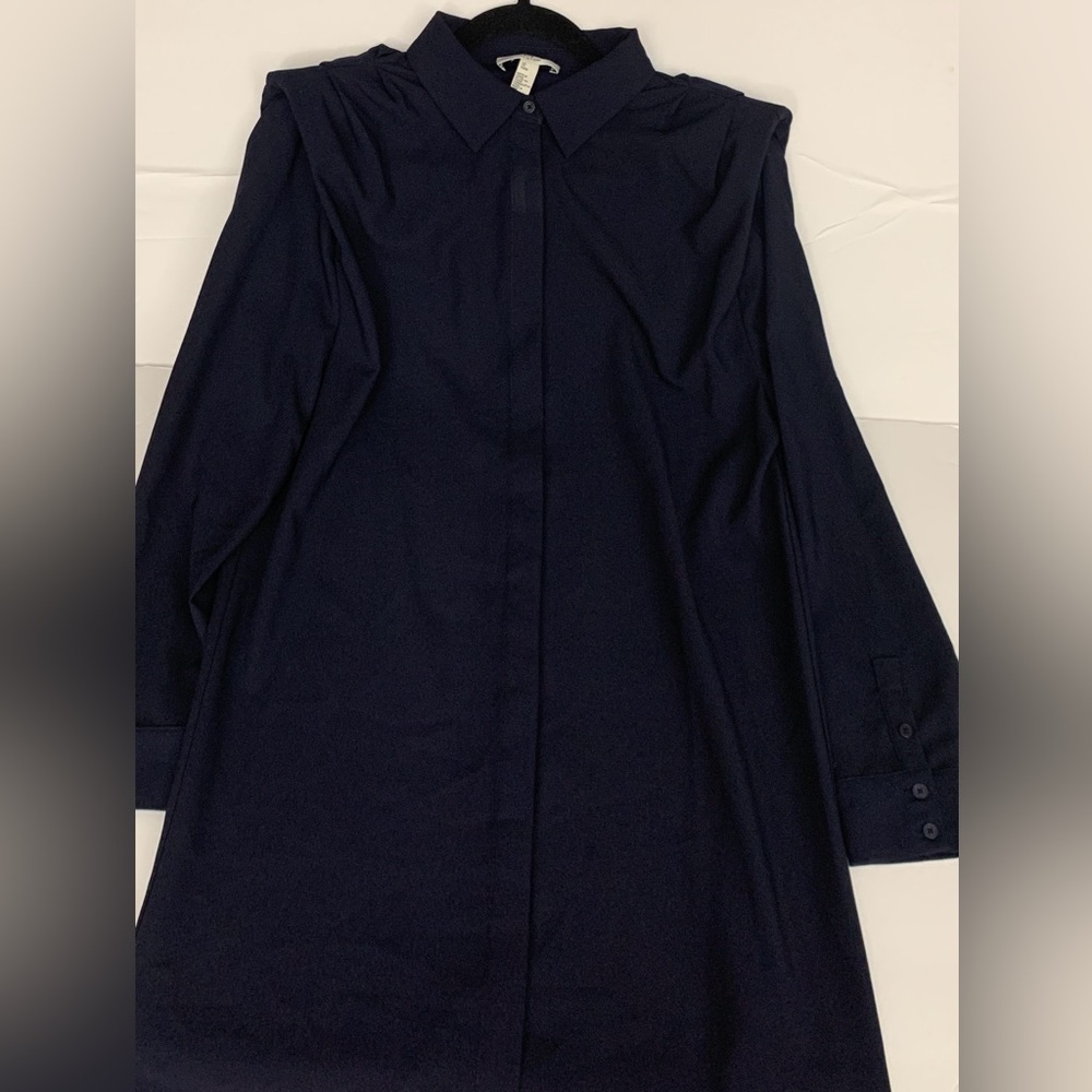Halston dark navy structured shirt dress size XS - Picture 7 of 14